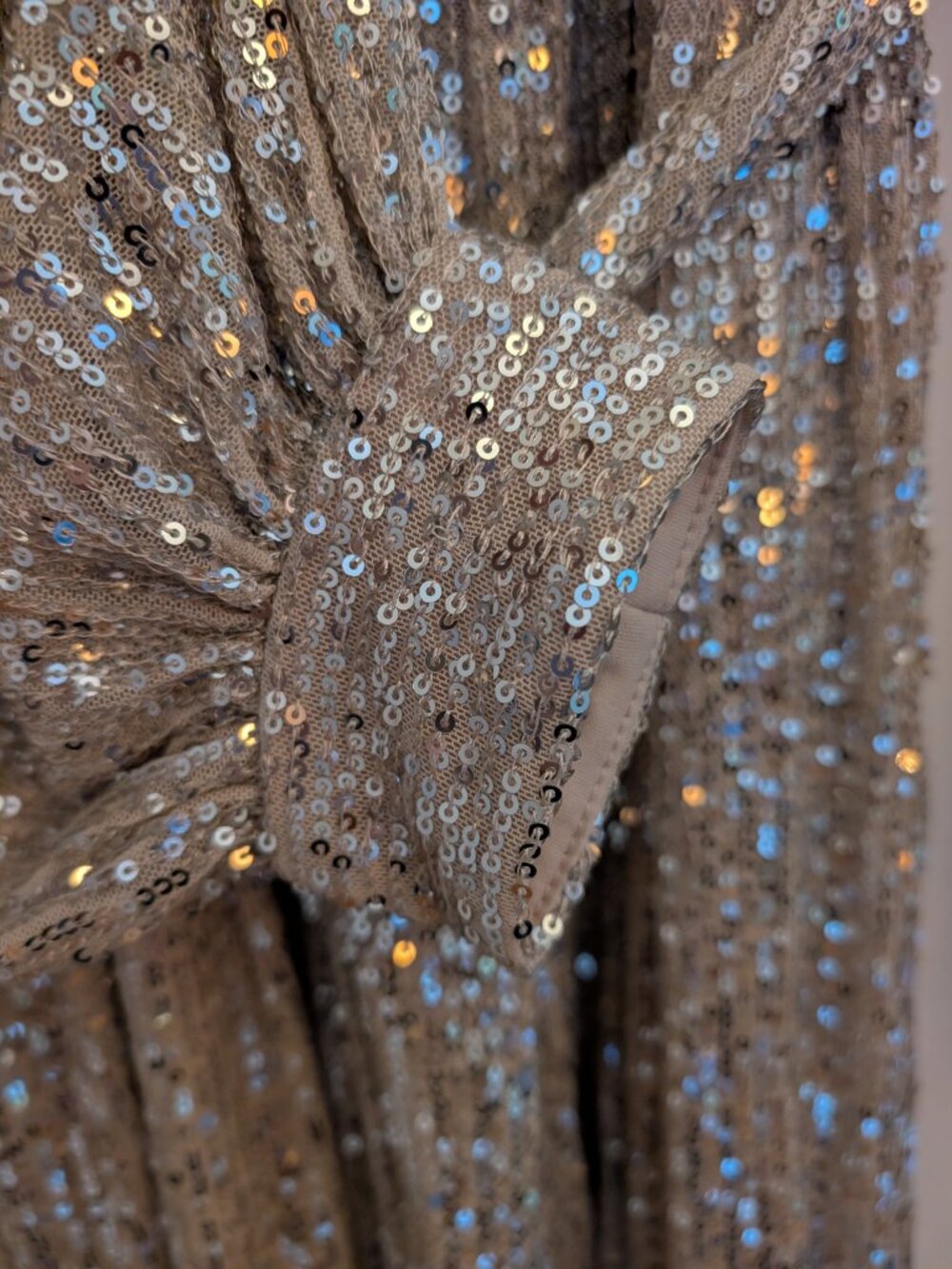 Aakaa Unique Vintage silver sequin jumpsuit size M - Picture 4 of 5